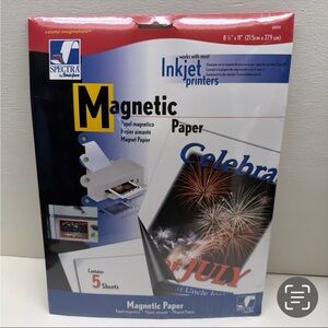 🧲 5 magnetic paper inkjet NIP Spectra letter size USA vintage